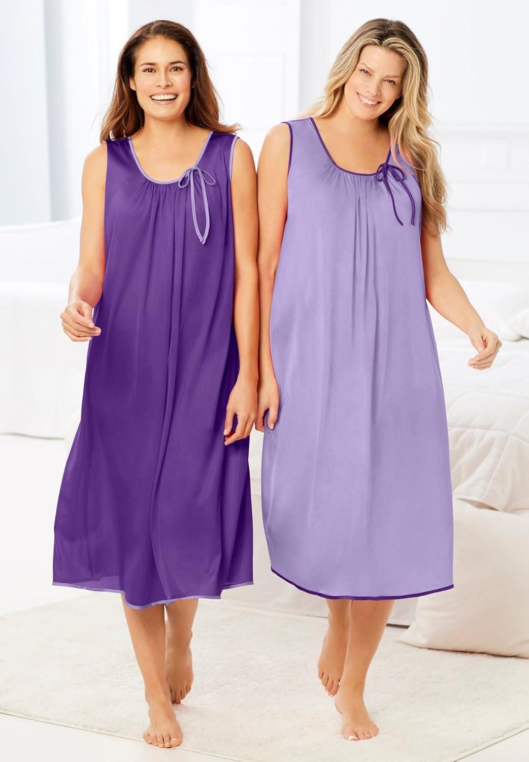 imageOnly Necessities Plus Size 2Pack Sleeveless NightgownParadise Pink Pink