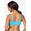 Comfort Choice Women’s Plus Size Cotton Back-Close Wireless Bra(Caribbean Blue Bias Plaid)