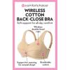 Comfort Choice Women’s Plus Size Cotton Back-Close Wireless Bra(Ultra Blue Stars)