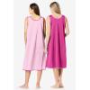 Only Necessities Plus Size 2-Pack Sleeveless Nightgown(Paradise Pink Pink)