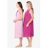 Only Necessities Plus Size 2-Pack Sleeveless Nightgown(Paradise Pink Pink)