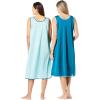Only Necessities Plus Size 2-Pack Sleeveless Nightgown(Plum Burst Soft Iris)