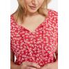 ellos Plus Size Keyhole Tee(Radiant Red Floral)