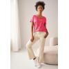 ellos Plus Size Keyhole Tee(Radiant Red Floral)