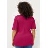 ellos Plus Size Stretch Knit V-Neck Ruffle Front Tunic(Cherry Red)