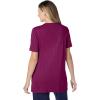 Woman Within Plus Size 7-Day Embroidered Pointelle Tunic(Deep Claret Floral Embroidery)