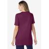 Woman Within Plus Size 7-Day Embroidered Pointelle Tunic(Deep Claret Floral Embroidery)