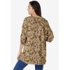 Woman Within Plus Size 7-Day Three-Quarter Sleeve Pintucked Henley Tunic(Toffee Paisley Floral)