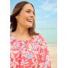 Woman Within Plus Size Blouson Peasant Tunic(Sweet Coral Tropicana)