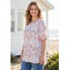 Woman Within Plus Size Blouson Peasant Tunic(White Secret Garden)