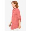 Woman Within Plus Size Cotton Gauze Bigshirt(Sweet Coral)