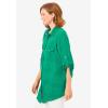 Woman Within Plus Size Cotton Gauze Bigshirt(Tropical Emerald)