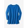 Woman Within Plus Size Crewneck Ultra Soft Sherpa Sweatshirt(Bright Cobalt)