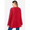 Woman Within Plus Size Crewneck Ultra Soft Sherpa Sweatshirt(Classic Red)