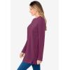 Woman Within Plus Size Crewneck Ultra Soft Sherpa Sweatshirt(Deep Claret)