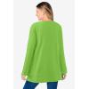 Woman Within Plus Size Crewneck Ultra Soft Sherpa Sweatshirt(Kiwi)