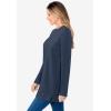 Woman Within Plus Size Crewneck Ultra Soft Sherpa Sweatshirt(Navy)