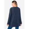 Woman Within Plus Size Crewneck Ultra Soft Sherpa Sweatshirt(Navy)