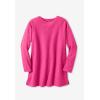 Woman Within Plus Size Crewneck Ultra Soft Sherpa Sweatshirt(Raspberry Sorbet)