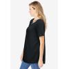Woman Within Plus Size Criss Cross Tee(Black)