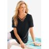 Woman Within Plus Size Criss Cross Tee(Pale Lilac Plumeria)