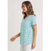 Woman Within Plus Size Criss Cross Tee(Pale Seafoam Paisley)