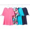 Woman Within Plus Size Elbow Tie-Sleeve Tunic(Peony Petal)