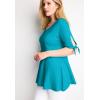 Woman Within Plus Size Elbow Tie-Sleeve Tunic(Pretty Turquoise)