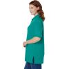 Woman Within Plus Size Elbow-Sleeve Polo Tunic(Brilliant Jade (0582))