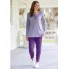 Woman Within Plus Size Floral Embroidered Sweatshirt Tee(Radiant Purple Marled Embroidery)
