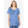 Woman Within Plus Size Graphic Tee(Pine Lotus)