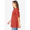 Woman Within Plus Size Perfect Cuffed Elbow-Sleeve Boat-Neck Tee(Burnt Red)