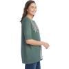 Woman Within Plus Size Perfect Elbow-Length Sleeve Cardigan Sweater(Ivory Floral)
