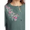 Woman Within Plus Size Perfect Elbow-Length Sleeve Cardigan Sweater(Ivory Floral)