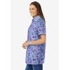 Woman Within Plus Size Perfect Printed Short-Sleeve Polo Shirt(French Blue Pretty Floral)
