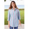 Woman Within Plus Size Perfect Three Quarter Sleeve Shirt(Sunshine Pop Floral)