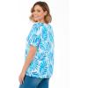 Woman Within Plus Size Printed Perfect Square-Neck Tee(Blue Breezy Palms)