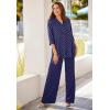Woman Within Plus Size Rayon Three-Quarter Sleeve Effortless Tab-Front Blouse(Banana Blossom)