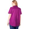Woman Within Plus Size Relaxed Fit Cotton Camp Shirt(Navy Paisley Ditsy)