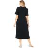 Woman Within Plus Size Short-Sleeve Button-Front Pocket Dress (Petite Available)(Black)