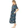 Woman Within Plus Size Short-Sleeve Button-Front Pocket Dress (Petite Available)(Black Garden)