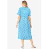 Woman Within Plus Size Short-Sleeve Button-Front Pocket Dress (Petite Available)(Blue Blossom)