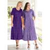 Woman Within Plus Size Short-Sleeve Button-Front Pocket Dress (Petite Available)(Deep Claret)
