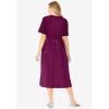 Woman Within Plus Size Short-Sleeve Button-Front Pocket Dress (Petite Available)(Deep Claret Polka Dot)