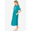 Woman Within Plus Size Short-Sleeve Button-Front Pocket Dress (Petite Available)(Green Blossom)