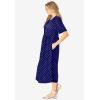 Woman Within Plus Size Short-Sleeve Button-Front Pocket Dress (Petite Available)(Navy Polka Dot)