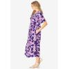 Woman Within Plus Size Short-Sleeve Button-Front Pocket Dress (Petite Available)(Purple Garden)