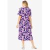 Woman Within Plus Size Short-Sleeve Button-Front Pocket Dress (Petite Available)(Purple Garden)