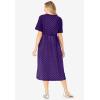 Woman Within Plus Size Short-Sleeve Button-Front Pocket Dress (Petite Available)(Radiant Purple Polka Dot)