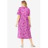 Woman Within Plus Size Short-Sleeve Button-Front Pocket Dress (Petite Available)(Raspberry Blossom)